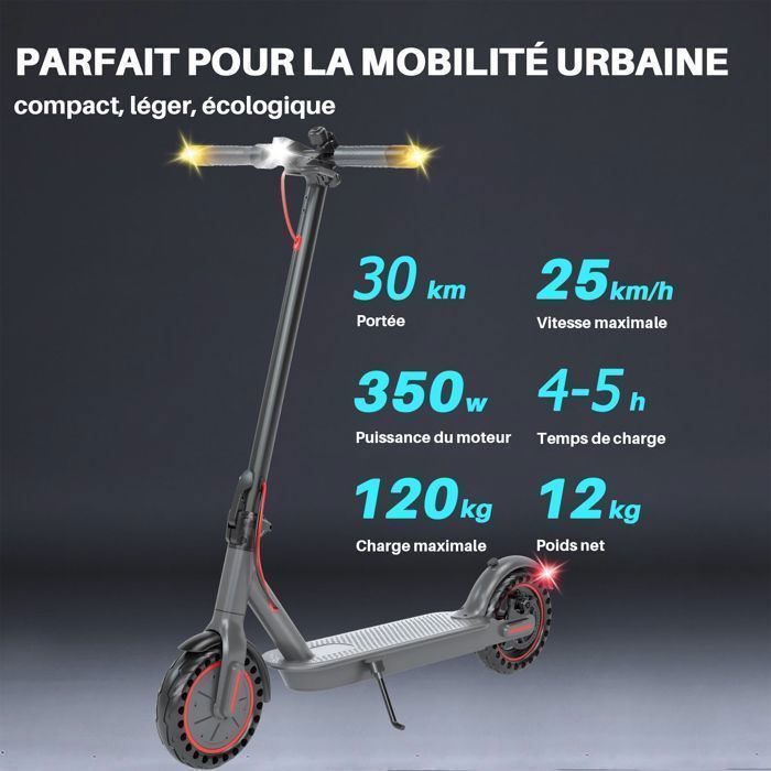 Trottinette électrique Pliable 350W – 25 Km/h – Autonomie 30 Km – Adulte