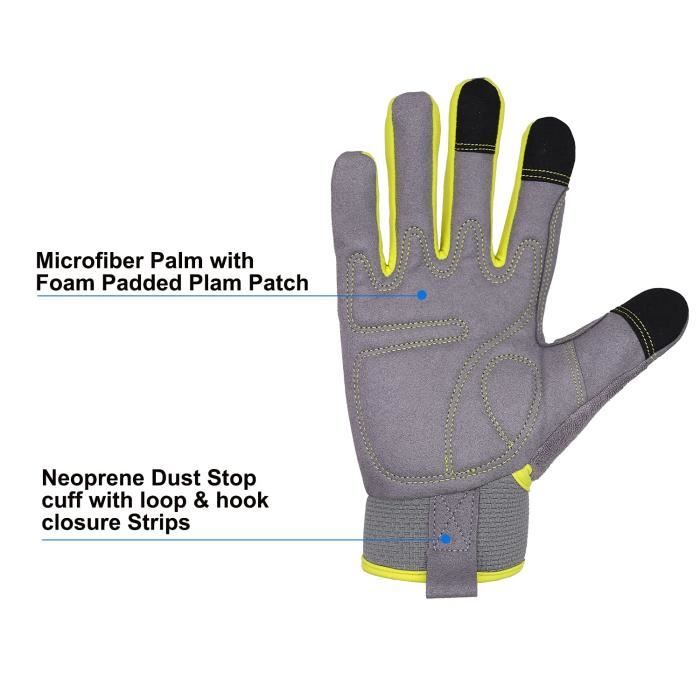 Gants de travail utilitaires de sécurité pour homme et femme, gants de  jardinage ultralégers avec écran tactile