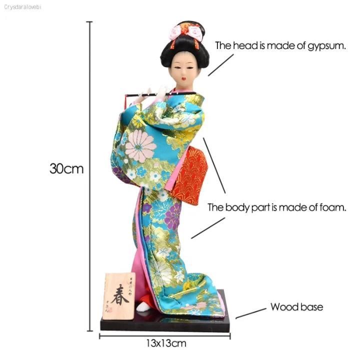 Poupée Geisha Japonaise Décorative - Statuette En Résine - 30 Cm De Haut - Cadeau Décoration Maison Ou Bureau