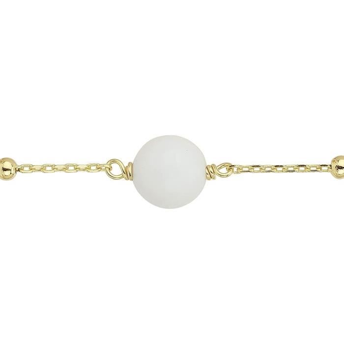 Bijoux fille/ado – Bracelet fille/ado, plaqué Or 9 carats, carrés cristal  blanc.