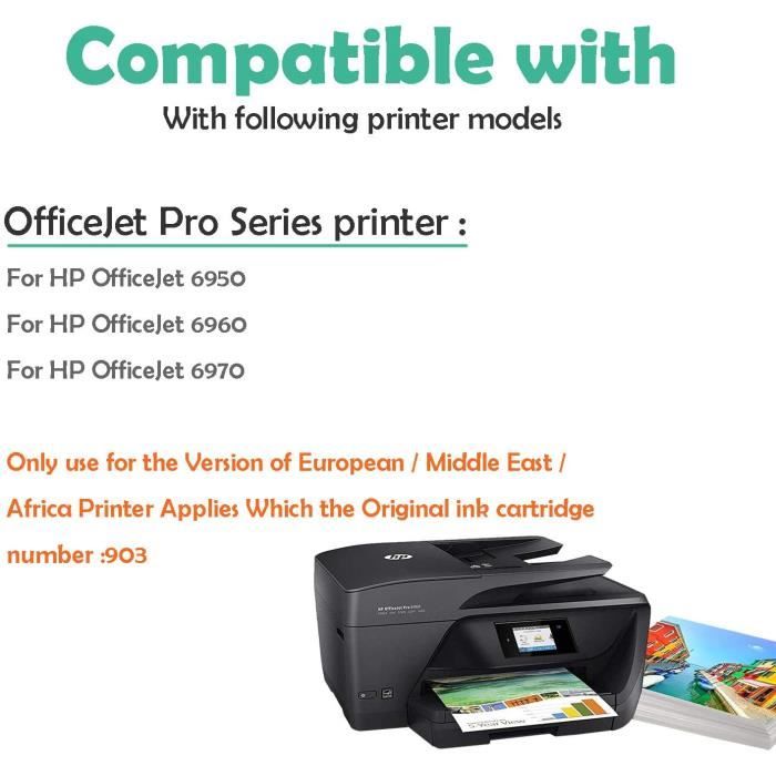 Pack de 4 CARTOUCHES COMPATIBLE HP Office Jet Pro 6960 - 903XL NOIRE et  COULEURS NOPAN-INK - Cdiscount Informatique