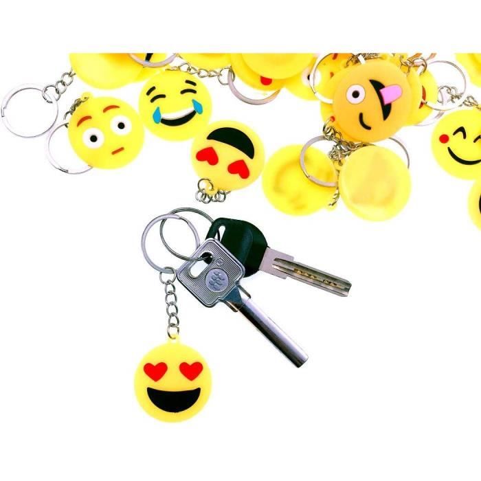 JZK 50 x Emoji Porte cles emoticone Porte cles pour Cadeaux Anniversaire des Enfants Remplisseurs de Sac de Fete Fete des En 3726 Cdiscount Bagagerie Maroquinerie