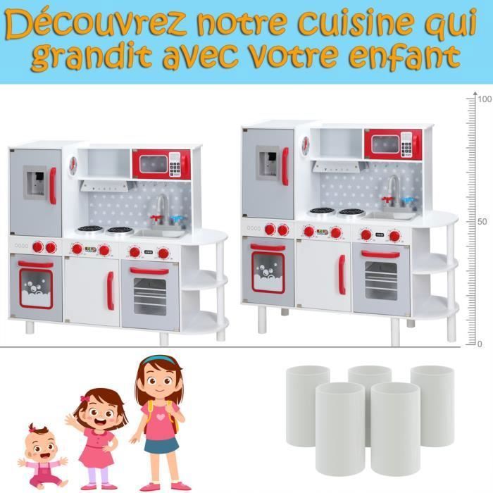 Cuisinière Jouet En Bois Baby Vivo - éducative, Avec Four, évier Et Tableau, Neuf
