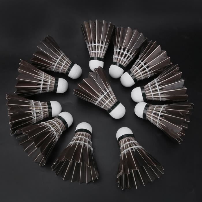 Volants De Badminton En Plumes D'oie – Paquet De 12 – Blanc – Taille 39cm – Neuf