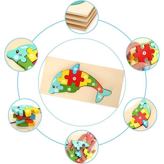 Puzzle en Bois - ZGEER - Tout - 4 pièces - Jouet Montessori éducatif ...