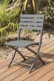 Chaise de jardin pliante en aluminium gris anthracite-3