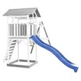AXI Beach Tower Aire de Jeux avec Toboggan en bleu, 2 Balançoires & Bac à Sable | Grande Maison enfant extérieur en gris & blanc-3