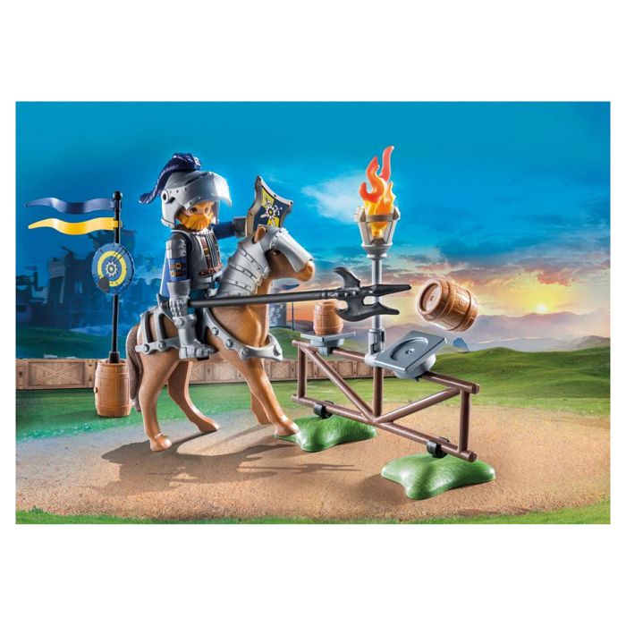 PLAYMOBIL CHEVALIER DE La Hache Noire / Cheval Robe / Bleue 3315 PLAYMOBIL CHEVALIER DE La Hache Noire / Cheval Robe / Bleue 3315