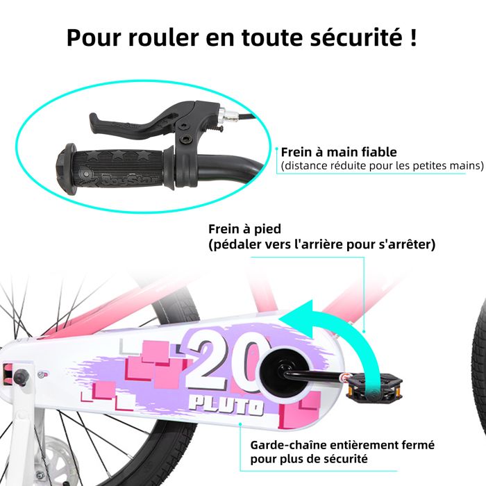 LENJKYYO Vélo de montagne 20 pour enfant VTT garçons filles 7/6