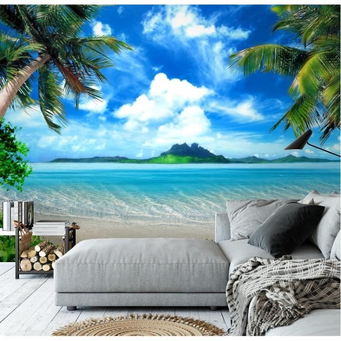 Papier Peint panoramique Plage et mer 350 x 250 cm Toison Mur XXL ...