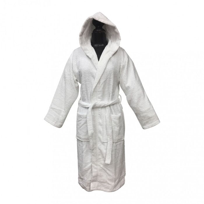 ALPES BLANC Peignoir de bain XXL mixte à capuche 100% coton 450g