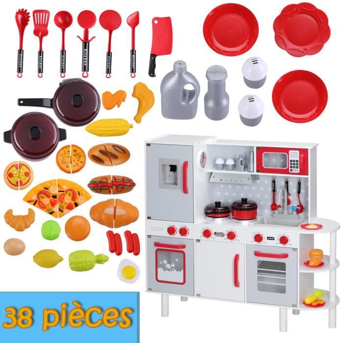Kinderplay KP3297 Kit de cuisine pour enfant - Lumière d'eau, vapeur,  argile, 65 accessoires de cuisine - Hauteur : 93,5 cm du sol au plan de  travail : 46 cm : : Jouets