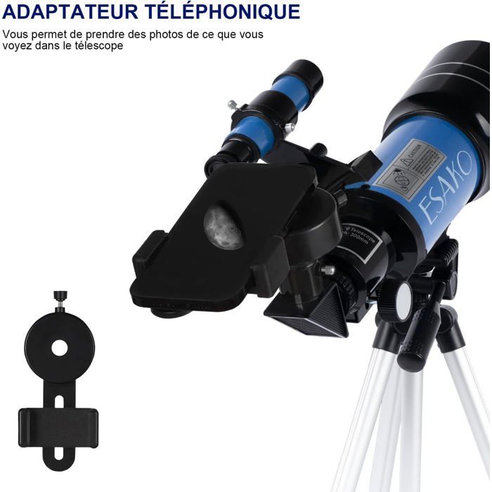 Télescope astronomique pour enfants de 8 à 12 ans avec trépied Télescope débutant d'ouverture de 50mm Cadeau éducatif pour garçons - Jeux - Jouets