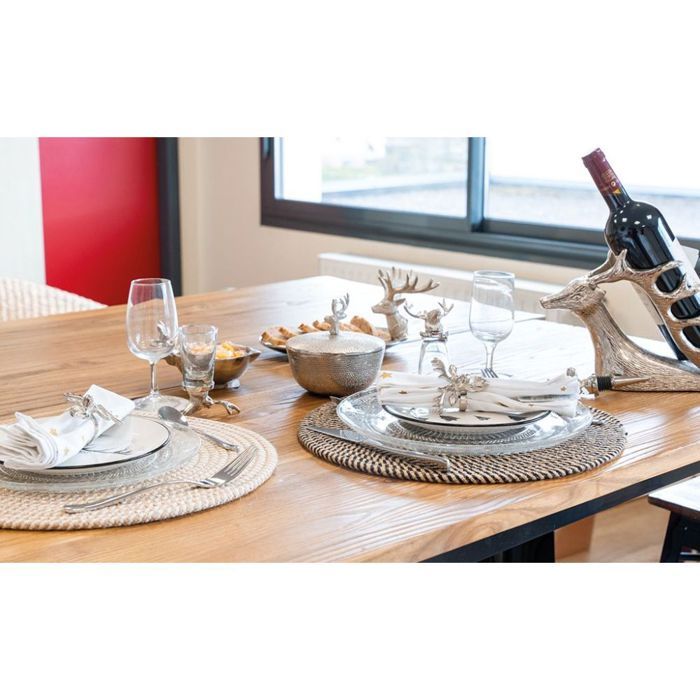 Lot De 4 Sets De Table Ronds En Jute Naturelle 38x38cm - Sous Assiettes Rustiques