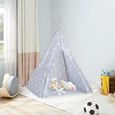 INGSHOP© Tente tipi pour enfants avec sac Polyester Gris 115x115x160 cm-0