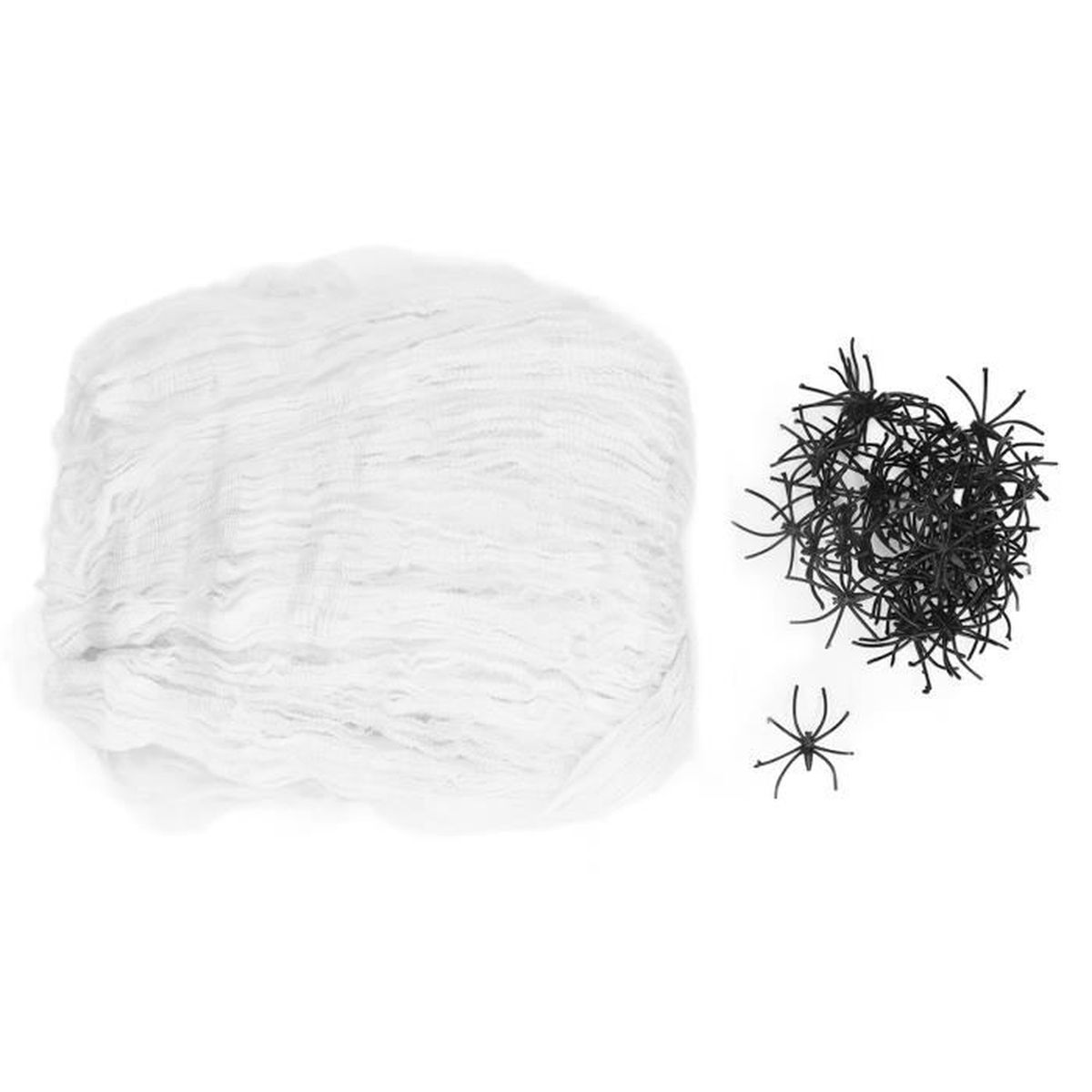 Toile D'Araignée Halloween 300g Avec 50 Fausses Araignées - Déco Effrayante Intérieur/Extérieur