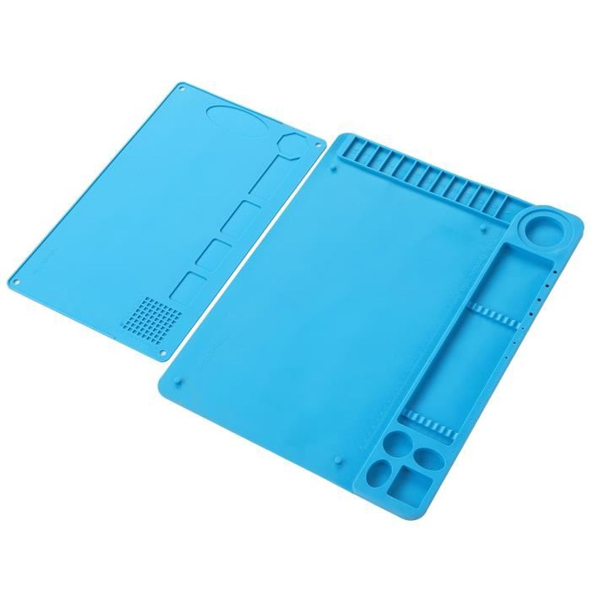 Tapis De Travail En Silicone Antistatique - 35 X 25 Cm - Bleu - Pour Soudure, Réparation Téléphone - Neuf