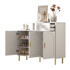 EKESOR Meuble Buffet bahut bas Salon salle a manger rangement-style modern blanc avec 1 tiroir et 3 portes, L120 x P35 x H92 cm