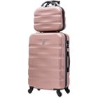 CELIMS FRANCE Valise Grande Taille 75cm 23kg avec Vanity | Valise CELIMS AeroWave | Ultra-Léger et Résistant | Roues 360 | Cadenas | Rose Gold
