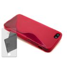 CASEINK Coque iPhone 5S / 5 Tpu Basics SLine Rouge + Film