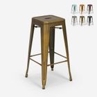 MELISSA & DOUG Tabouret vintage en métal design industriel pour bar et cuisine style Tolix Steel Stale - Couleur: Or