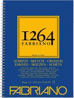 Bloc de papier pour croquis A5 - Fabriano 1264 - 60 feuilles, 90 g/m² - texture fine