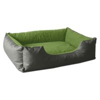 BedDog® LUPI lit pour chien, Panier corbeille, coussin de chien [S env. 55x40cm, GREEN-ROCK (gris/vert)]