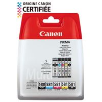 CANON Pack de 5 cartouches d'encre PGI-580 / CLI-581 PGBK/Noir/Cyan/Magenta/Jaune