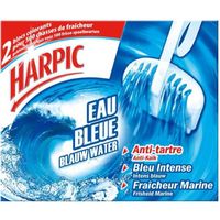 HARPIC 2 blocs cuvette WC colorant Eau bleue anti-tartre fraîcheur marine