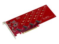 Carte contrôleur PCIe 4.0 x16 pour 4 SSD M.2 NVMe M Key (M2 NGFF). Support des formats longs : 2260 2280 et 22110