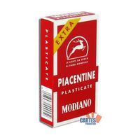 Jeu de cartes Modiano Piacentine - Cartes cartonnées plastifiées - 50x94 mm - Blanc