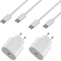Lot 2 Chargeurs Rapide 20W + 2 Cables USB-C USB-C 2 mètres pour iPhone 15 - 15 PLUS - 15 PRO - 15 PRO MAX Phonillico®