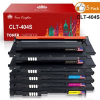 Toner compatible Samsung CLT-404S - TONER KINGDOM - Pack de 5 - Noir, Cyan, Magenta, Jaune