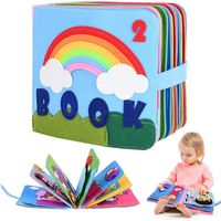 Livre Silencieux (Quiet Book) Montessori Pour Enfants 2-6 Ans - Jouet éducatif Sensoriel Avec Velcro - Thèmes : Animaux, Chiffres, Transports