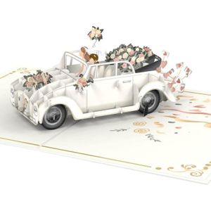 CARTE CORRESPONDANCE Carte pop up voiture de mariage femme et femme [NO