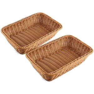 Panier à Pain Long 40.6 Cm En Fibres Tressées - Qualité Alimentaire - Pour Fruits, Légumes, Restaurant - Marron