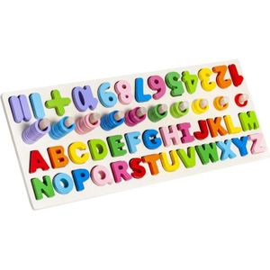 PUZZLE Puzzle en bois pour enfant Alphabet et chiffres -.[Q1612]