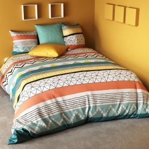 Atelier du Coton parure de lit 3 pi/èces 240X260cm imprim/ée 57fils CITE DOR 100/% coton