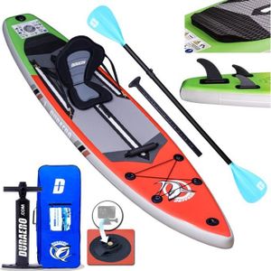 STAND UP PADDLE Planche gonflable Stand up Paddle Gonflable - DURAERO - 330 x 76 x 15 cm - Rouge - Blanc - Mixte
