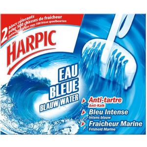 NETTOYAGE WC HARPIC 2 blocs cuvette WC colorant Eau bleue anti-
