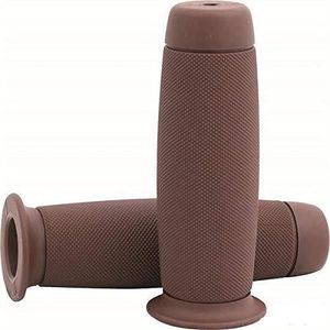 poignee moto brun vintage grip bobber chopper caoutchouc custom brown 25 mm 1/"