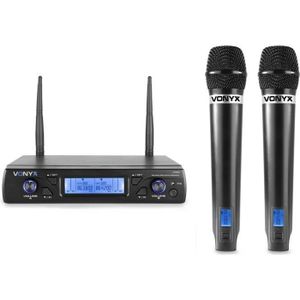 MICROPHONE - ACCESSOIRE Vonyx WM62 - 2 x microphones sans fil UHF, 16 cana