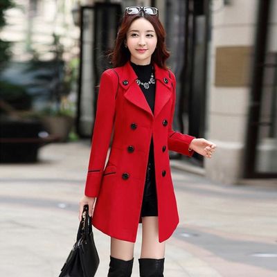 manteau en laine rouge femme