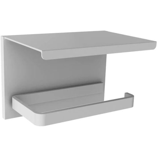 Distributeur Papier WC Loft-Game En Aluminium Laqué Blanc Mat Avec Étagère