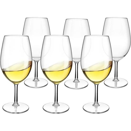 Lot De 6 Verres à Vin Rouge Incassables Avec Tige En Plastique