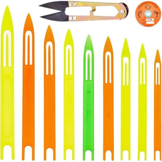 PATIKIL Kit De Réparation Filet De Pêche - Navette Plastique Jaune Pour Filets Et Bricolage