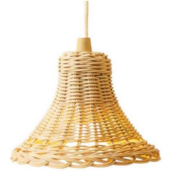 Abat-jour Rotin Tissé Style Rustique Pour Suspension Plafond - Diamètre 30 Cm, E27 - Déco Salon, Chambre, Restaurant