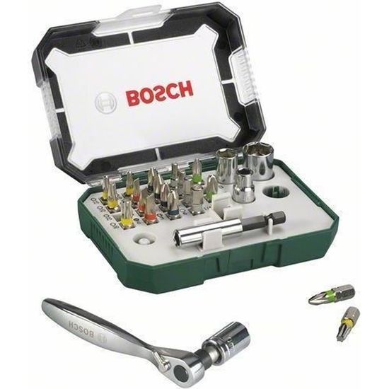 Jeu De 46 Embouts Magnétiques Bosch Pour Tournevis à Cliquet - Modèle 2607019504 - Garantie 6 Mois