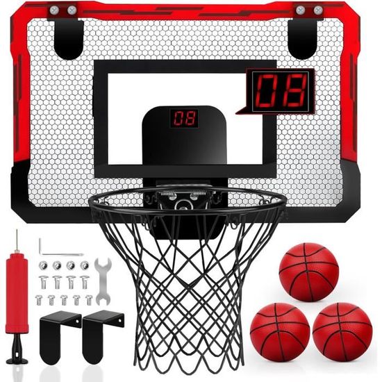 Mini Panier De Basket Intérieur Mural Avec Ballon Et Pompe - Set Complet Pour Enfants Et Adultes - Cadeau Sportif Pour Chambre Ou Bureau