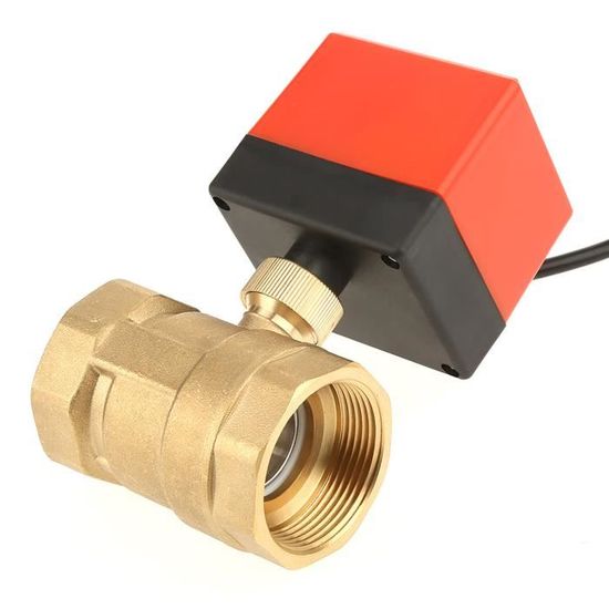 Vanne Motorisée En Laiton 2 Voies G1-1/2 DN40 - 12V DC, Pression 1,6 MPa, Pour Eau, Huile, Air - Climatisation, Irrigation, Domotique